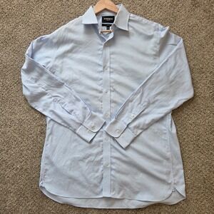 Bonobos Mens Slim Fit Wrinkle-Free Dress Shirt Light Blue Micro Check 16.5 36